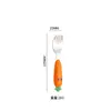 Juego de Vajilla de Acero Inoxidable 304 para Comida de Bebé, Cuchara y Tenedor Infantiles de Grado Alimenticio, Caja de Almacenamiento Portátil
