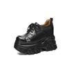 Primavera Nuevos Zapatos Blancos de Cuero Genuino con Aumento de Altura de 12 cm Zapatos de Plataforma de Fondo Grueso para Mujer Zapatos de Tacón Alto Pequeño Deportivos