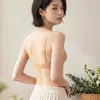 Sujetador Sexy de Encaje Francés Ligero de Verano con Copas Triangulares y Espalda Descubierta en Forma de U para Mujer sin Aros Transpirable para Pecho Pequeño