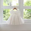 Vestido de Princesa para Niñas 2025 Nuevo Vestido para Bebé de Un Año Fiesta de Cumpleaños Tutú Blanco Vestido de Princesa para Niña