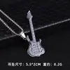 Colar de Aço Inoxidável para Guitarra de Cor Simples Hip Hop Rock Jazz Design de Pingente Nicho Acessórios de Pingente para Festival de Música