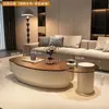 Mesa de centro de madera maciza color nogal, estilo francés minimalista moderno de lujo ligero, para uso en sala de estar, estilo wabi-sabi minimalista de alta gama color crema