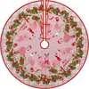 Falda para árbol de Navidad, falda redonda para base de árbol de decoración navideña, falda para árbol de tela con diseño de Papá Noel y muñeco de nieve, 120 cm de diámetro