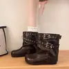 Botines cortos, versátiles con faldas, botas de motociclista de otoño para mujer, estilo retro, populares entre las influencers, 2026, adecuados para figuras petite, con suelas gruesas para un efecto adelgazante