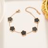 Colar Pulseira Brincos Flor de Cinco Folhas de Madrepérola Estilo Luxo Acessível Europeu e Americano para Mulheres Aço Titânio Não Desbota Joias de Alta Qualidade