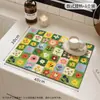 Tapete Drenante de Barro Diatómico Estilo Pintura al Óleo Americana Encimera de Cocina Absorción de Agua Tapete para Cafetera Antideslizante Duradero Tapete de Mesa Tapete de Almacenamiento