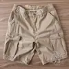 Pantalones Cortos Cargo Multibolsillos para Hombre, Corte Holgado, Pantalones Cortos de Cinco Puntos de Verano, Pantalones Cortos Casuales Retro Americanos Resistentes