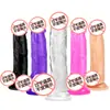 Dildo artificial feminino, transparente como cristal com ovo, pênis falso para masturbação feminina, dildo grande, atacado de brinquedos sexuais