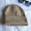 Moda Europeia e Americana Chapéu de Lã de Cor Pura Chapéu Pulôver Quente para Meninas Chapéu para Frio Masculino Chapéu de Tricô Espessado de Camada Dupla Tamanho Grande
