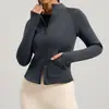 Chaqueta de terciopelo de melocotón con cuello alto y bolsillos para Otoño e Invierno, Nuevo estilo de Otoño e Invierno, Forrada de polar y engrosada, Cálida ropa de yoga con cuello alto para mujer