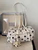 Elegante bolso de lunares para mujer, nuevo bolso de lona para el hombro 2026, elegante y versátil para ir al trabajo y citas, bolso de hombro