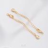Color oro de 14 quilates con incrustaciones de circonita, colgante de corazón con forma de gota de agua, cadena de cola, cadena extendida hecha a mano, joyería DIY más accesorios de cadena larga
