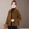 2026 Moda Mãe Meia-Idade e Idosos Outono e Inverno Estilo Chinês Gola Lapela Novo Estilo Início do Outono Solto Tamanho Plus Redutor de Idade Cardigan Peça de Roupa Externa Versátil