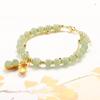 Pulseira elegante da marca Peanut Fortune, estilo quente de celebridade da Internet, feminina, nova, moderna, camada dupla, empilhada, leve, luxuosa, de alta qualidade, personalizada
