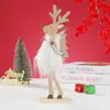 Navidad Más Vendidos En Stock Mesa de Exhibición para Ventanas Decoraciones Muñecos de Peluche Ciervos de Fieltro Arreglo de Escena Adornos Colgantes Decorativos Venta al por Mayor
