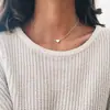 Colar Pingente Simples de Amor Transfronteiriço Europeu e Americano Feminino Liga Liga Coração de Pêssego Colar Elegante Personalidade All-match Corrente da Clavícula Joia