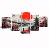 Pintura Spray Criativa Minimalista Moderna de Cinco Peças com Tema de Samurai de Anime Japonês Pintura Decorativa para Parede de Fundo de Sofá Pintura para Pendurar Pintura a Óleo