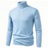 2026 Novo Suéter de Malha Masculino Inverno Cross-Border Slim Fit Gola Alta Tricô Tamanho Plus Moda Casual Camisa Base
