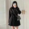Gabardina clásica retro chic coreana con cinturón de corbata abrigo de lana