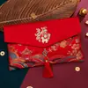 Sobres Rojos Bordados con Borlas Estilo Chino para Saludos de Año Nuevo y Festival de Primavera, Sobres Rojos de Mil Yuanes, Sobre Rojo de Tela al por Mayor de Fabricante, Personalizable