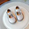 Sapatos de Menina, Sapatos Pequenos de Couro para Crianças, Sapatos de Princesa, Novo Estilo Outono 2025, Sapatos Mary Jane para Bebê Menina, Preto, Sola Macia