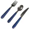 Juego de Cubiertos de Acero Inoxidable 410 Punto Dorado de Cristal para Comida Occidental, Tenedor de Frutas, Cuchara de Postre