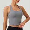Chaleco Deportivo Cruzado de Tela Cepillada con Espalda Nadadora para Mujer, Ajustado de Secado Rápido Casual para Correr Fitness Ropa de Yoga 8819