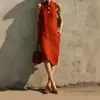 Vestido de Verano Nuevo de Color Sólido Holgado sin Mangas para el Sitio Independiente de Amazon 2026