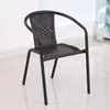 Silla individual de exterior para ocio, Juego de tres piezas de mesa y silla tejidas de ratán para patio y balcón, Silla de comedor para uso doméstico con respaldo, Silla tipo ratán para ajedrez y cartas
