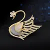 Broche de Cisne, Exquisito Lujo de Alta Gama para Mujer, Ropa Fija, Pin para Cardigan Suéter Anti-Exposición, Accesorios para Traje Regalo