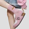 85829 Calcetines Zhuji para Mujer de Otoño Rayados de Media Pantorrilla Lindos de Dibujos Animados Conejito Sin Costuras Calcetines de Algodón Grises Invierno