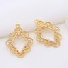 Nuevos accesorios de joyería DIY transfronterizos cobre puro chapado en oro de 14K encaje aretes de diamantes collar colgante pequeño outlet de fábrica