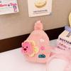 Bolsa Infantil Estilo Nuevo Otoño e Invierno Rosa Felpa Linda para Niñas Bolso Cruzado Elegante Bebé Dibujos Animados Pequeño Bolso de Pecho Billetera