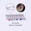 Pendientes de Zirconia de Colores de Corea del Sur para Mujer, Transfronterizos, para Dormir sin Quitar, Tornillos, Clavos de Oreja, Estilo Frío Simple