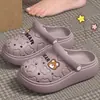 Zapatos perforados de suela gruesa para mujer 2026 verano interior antideslizantes EVA "sensación de pisar caca" transpirables sandalias de punta cerrada para mujer