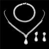 Joyería para Novia Traje Explosiones Transfronterizas Collar Aretes Boda Traje de Mujer Accesorios Vestido de Noche Set de Tres Piezas para Novia