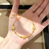 Pulseira de floco de neve banhada a ouro 24K com forte retenção de cor, design exclusivo, mesmo estilo do Xiaohongshu, adequada para uso diário e para usar em camadas