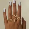 Amazon Cross-Border Moda Tendência Personalidade Simples Liga Geométrica Conjunto de Várias Peças Anel Feminino Conjunto de Joias de Sete Peças