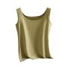 Nuevo estilo, hermoso chaleco de espalda ancha con hombros descubiertos para mujer, de algodón puro, transpirable, con interior camisola, para uso exterior, con base que combina con todo.