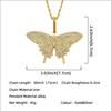 Collar con colgante de mariposa con incrustaciones de diamantes para hombre, hip hop europeo y americano, moderno y genial, para discoteca, club nocturno, disfraz. Colgante