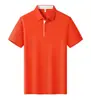Camisa Polo de Trabajo de Seda de Hielo Estampado Personalizado con Logo Rayas de un Solo Color Talla Grande Camiseta de Trabajo en Equipo Manga Corta Hecha a Medida