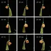 Palo de Sándalo Verde Tallado Hueco Flor de Loto Calabaza Montaña Colgante Accesorio para Teléfono Móvil Llavero Regalo