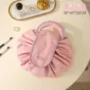 Bolsa de Maquiagem para Mulheres, Grande Capacidade, Bolsa de Armazenamento de Cosméticos Portátil com Cordão e Divisórias, Necessaire de Viagem, À Prova d'Água, Urbana e Simples