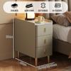 Mesa de noche inteligente pequeña ultraestrecha de madera maciza, lujo ligero, moderna, simple, para dormitorio, hogar, carga inalámbrica, mesa de noche de pizarra