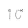 Pendientes pequeños blancos japoneses y coreanos para mujer, de plata esterlina S925, con incrustaciones de circonio C, a la moda, combinables con todo.