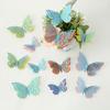 Papel Tapiz Decorativo Estéreo Mariposa Recortada en 3D Transfronteriza Doble Capa Textura Metálica Mariposa Simulada Mixta Pegatina de Pared