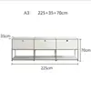 Aparador modular estilo mediados de siglo, mueble de TV Bauhaus, gabinete moderno minimalista de lujo ligero, gabinete blanco de pie para el hogar