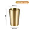 Caneca de Cerveja Coreana de Aço Inoxidável 304 de Parede Dupla Anti-Escaldante Corpo Reto Copo de Água Comercial Dourado Copo de Café para Churrasco