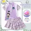 2026 Verano Nuevo Kpop Grupo de Chicas Cazadoras de Demonios Traje de Baño Elegante Infantil Conservador de Dos Piezas con Falda Floral Moderno