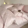 Conjunto de Quatro Peças de Luxo Leve de Alta Qualidade para Maternidade e Bebê Lençol de Elástico de Algodão Puro Capa de Edredom Lençol de Cama Capa de Colcha Conjunto de Três Peças para Cama 4